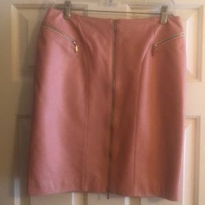 Nicola Benti pink leather skirt.